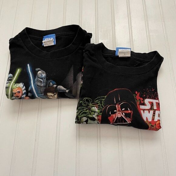 Star Wars Crewneck Short Sleeve Boys Bundle SZ 18 - Picture 1 of 7